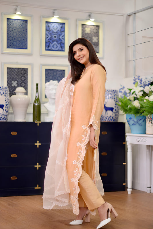2 PIECE EMBROIDERED COTTON NET - MACIZO (LUXURY-PRET)