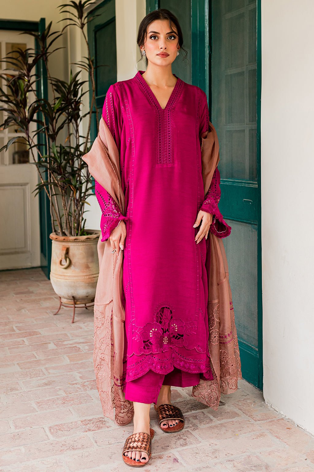 SAFIR Raw Silk Fabric With Embroidery Zoya Fatima SAFIR Raw Silk Fabric With Embroidery Zoya Fatima