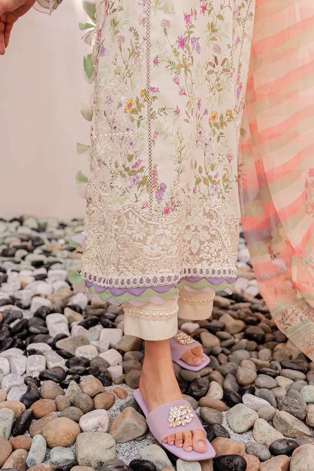 unstitched lawn embroided sale 2024